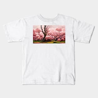 Cherry Blossom Tree Landscape Kids T-Shirt